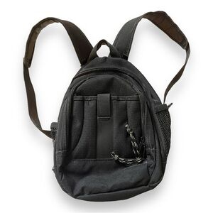 Kids Black Nylon zipper front tactical adventure mini backpack EUC